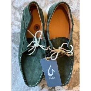 OluKai Men's Suede Chukka Boots Dark Green Size 9 Lace Up Casual